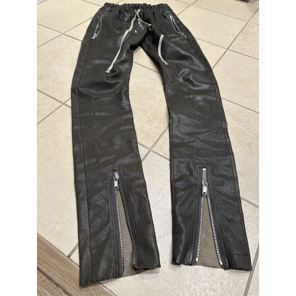 Rick Owens $3,000 RARE goat leather Bela back zip Gary pant